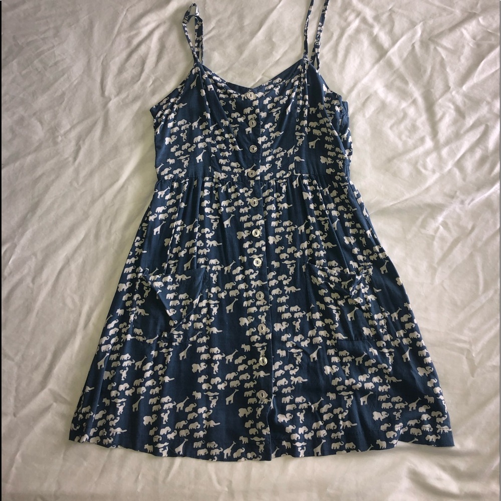 Blue button down animal dress